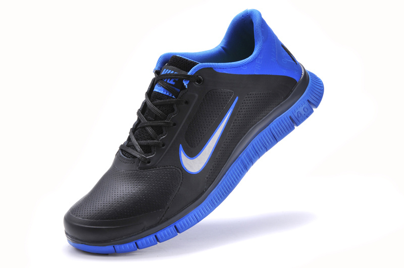 Hot Nike Free4.0 Men Shoes White/Blue/Black